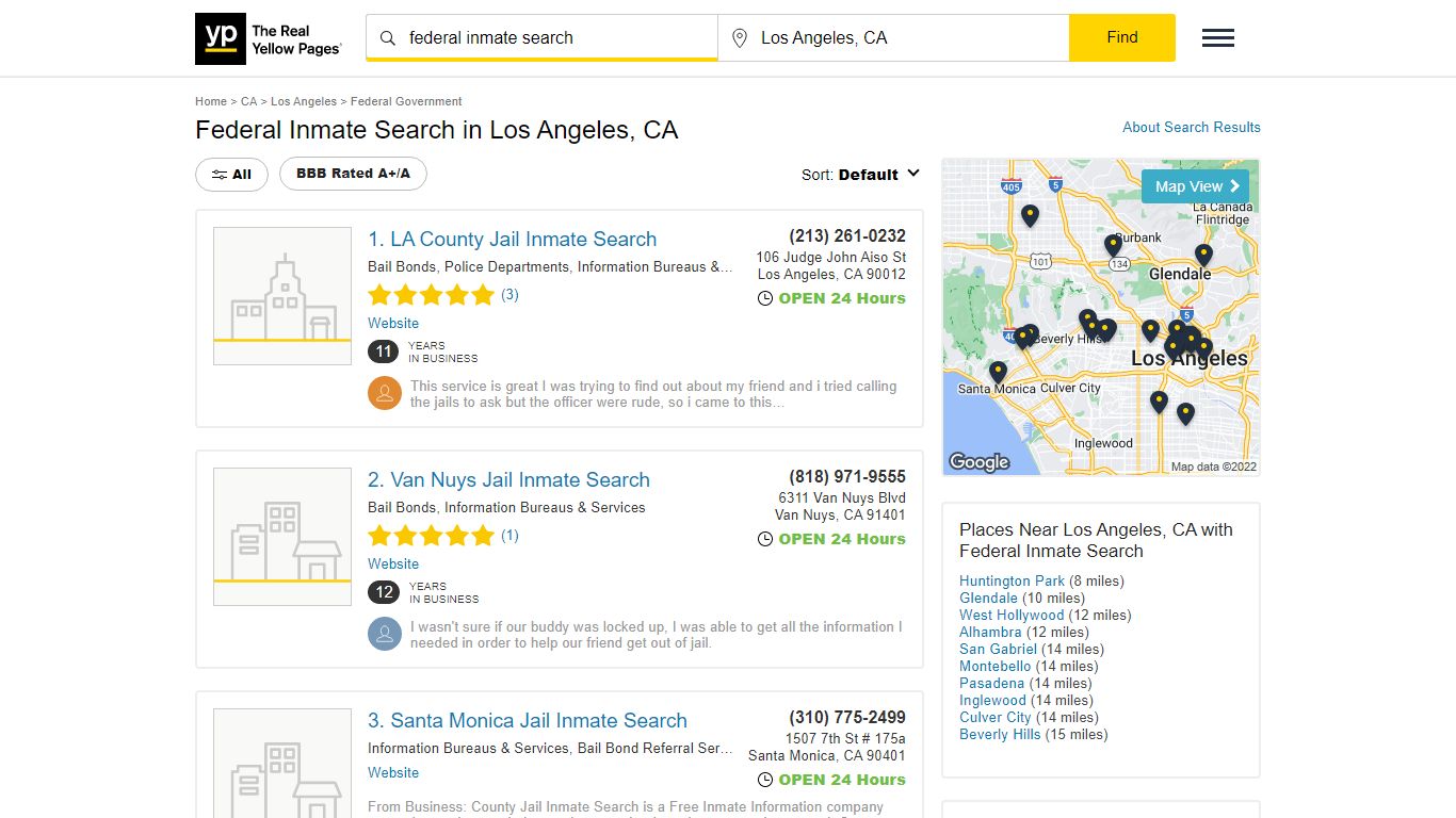 Federal Inmate Search in Los Angeles, CA - Yellow Pages